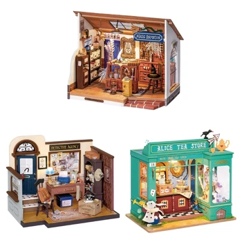 4XBD 3D domček pre bábiky Ručné Legrační Miniatúrne Dollhouses Zostaviť Deti Darček Hračka