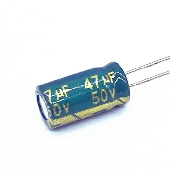 500pcs/veľa vysoká frekvencia nízka impedancia 50 47UF hliníkové elektrolytický kondenzátor veľkosť 6*12 47UF 50 20%