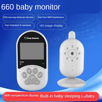 660 Baby Monitor 2,4-palcový LCD Displej GHz Nočné Videnie obojsmerná Izba 990ft Vzdialenosť na Nočné videnie Uspávanky Kamery, Audio A Video