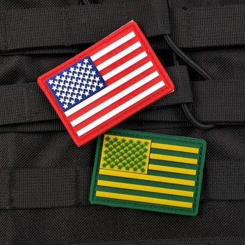 Americký Star Spangled Banner Škvrny Ramenný PVC Remienok Vojenské Fanúšikov Taktických Odznak Remienok Patch Gumy Háčik Patch