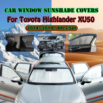 Auto Plné Pokrytie Slnečníky Na Toyota Highlander XU50 2014~2016 2019 Anti-UV Auto opaľovací Krém Okno Slnečník Kryt Príslušenstvo