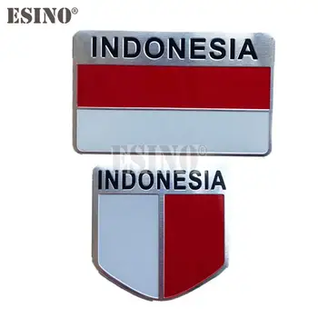 Auto Styling Indonézia Národnej Vlajky 3D Kov Chróm Hliníkovej Zliatiny Dekoratívne Znak Lepidlo Odznak Nálepky Odtlačkový Príslušenstvo