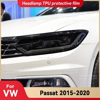 Auto Svetlomety Ochranný Film Predných Svetlometov Kryt Údené Black TPU Film Príslušenstvo Nálepka Pre Volkswagen VW PASSAT 2015-2020