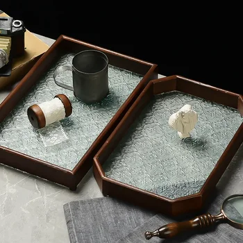 Begonia plastický sklo zásobník retro obdĺžnikových čaju zásobník skladovanie šálku čaju ovocie denný zásobník
