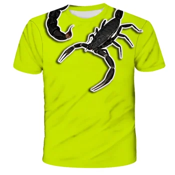 Chlapci Tričko Letné Módy Scorpion Tlačiť T-shirt Hip Hop Bežné Topy Tee Chlapec, Krátky Rukáv, 3-14 Ys Deti Oblečenie Zvierat Čaj
