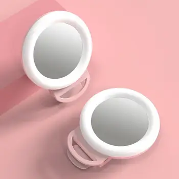 Clip-on make-up Zrkadlo s Led Krúžkom Svetlo Zrkadlo Dizajn Tablety Fill Light Mini Mobilný Telefón Svetlá na Čítanie Nabíjania cez Usb Rozhranie