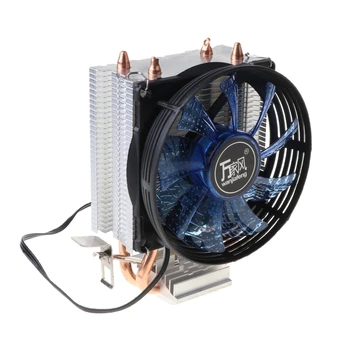 CPU Cooler Master 2 Čistej Medi Tepla-rúry Ventilátor s Modrým Svetlom Chladiaci Systém s PWM Ventilátory