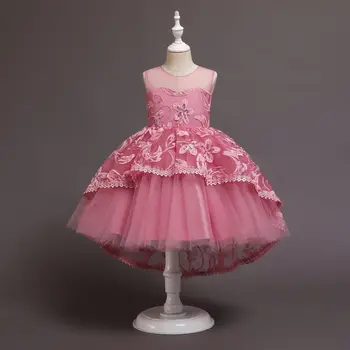 Dievčenské Nové Pengpeng Narodeniny Večera Princezná Výšivky Šaty Výkon Chodník Šaty Deti Elegantné Luk Šaty Pre 3-8Y