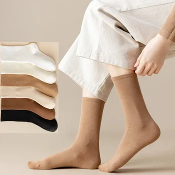 Dámske Ponožky dámske Čisté Bavlnené Ponožky Polovici Teľa Bežné Ponožky Všetky-Zápas Solid Color Tube Zoskupovaní Ponožky