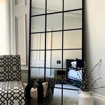 Francúzske retro zrkadlo plnej šírky jednoduché iny vietor zrkadlo domov obývacia izba štvorcových podlahovej oblečením montáž