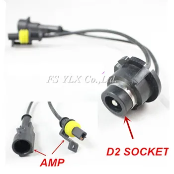 FSYLX 2X D2S D2R D2C D4S D4R D4S AMP Drôt Adaptér pätice pre D2 D4 Xenónové žiarovky záťaž HID hmly predné svetlo na čítanie Konverzný Kábel