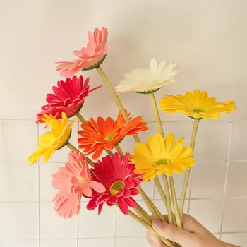 Hodváb Kvet Umelý Afriky Daisy Pre Svadobné Dekorácie DIY Falošné Kvetinové Kytice Gerbera Vianočný Večierok Domova