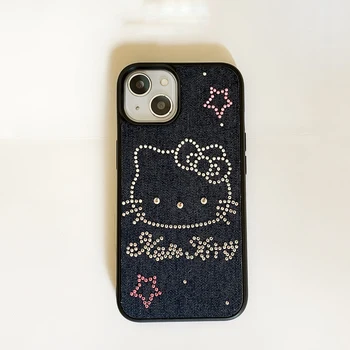 In Kórea Kovboj Sanrio Hello Kitty Telefón puzdro pre IPhone 15 14 13 12 11 Pro Max Anti-jeseň Zadný Kryt Y2k Dievča