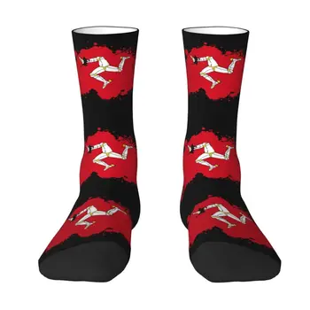 Isle Of Man Vlajka Muži Ženy Posádky Ponožky Unisex Móda Jar Leto Jeseň Zima Šaty Ponožky