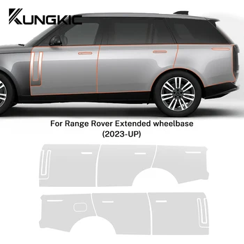 KUNGKIC 8.5 mil Dvere, Zadné Nálepka pre Range Rover Predĺžený Rázvor 2023-UP Farby PPF Transparentné Pre Prerezaniu Film Jasné