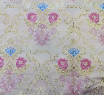 Kvalitné Zlaté Ružový Kvet Žakárové Tkaniny pre Šaty, Takže 150 cm Široký - Metrové