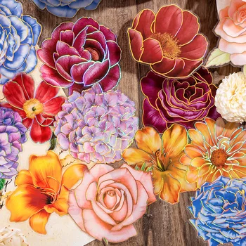 Kvitnúce Kvety Série Veľké Veľkosti Rastlín 3D Notebook Dekoratívne Samolepky Vestník Scrapbooking Estetické Koláž Materiál