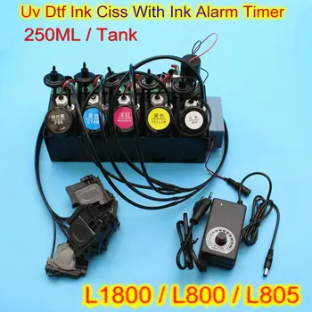 L1800 UV DST Atrament CISS Systém S Miešačky Atrament, Alarm, Časovač, Nastaviteľné Napätie Napájacie Nádrže Pre Epson L805 Tlačiareň Upraviť UV LED Atrament