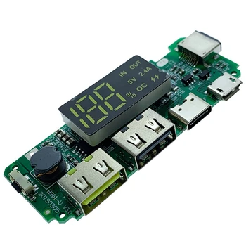 LED Dual USB 5V 2.4 Micro/Typ-C, USB Mobile Power Bank 18650 Plnenie Modul Lítiové Batérie, Nabíjačky Rada 6Pcs
