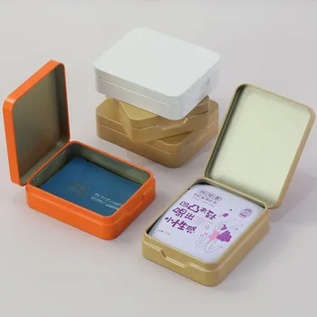 Mini Kovový Plech Kontajner Obdĺžnik Závesné Flip Skladovanie Tin Box Malý Auta Prípade, Šperky, Mince Candy Kondóm Organizátor Prenosné