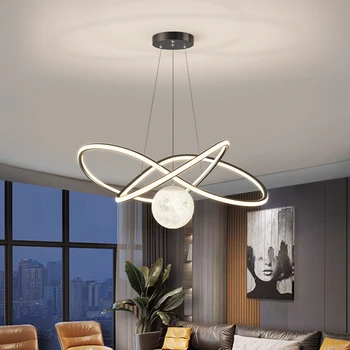 Minimalistický Obývacia Izba Prívesok Svetlá Moderné Dizajnér Spálňa Štúdia Lampa Nordic Tvorivé Jedáleň Mesiac Luster