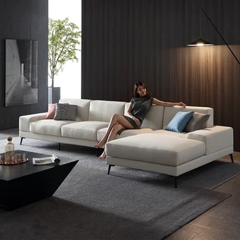 Minimalistický rohu zmes Nordic jednoduché moderná obývacia izba dole latex textílie gauč