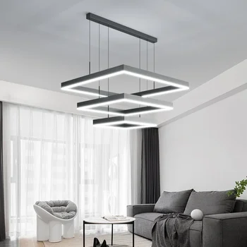 Moderná Severská minimalistický Námestie LED Lustre Pre bývanie, Jedáleň, Spálňa, Krytý Visí droplight Lesk Osvetlenie Zariadenie