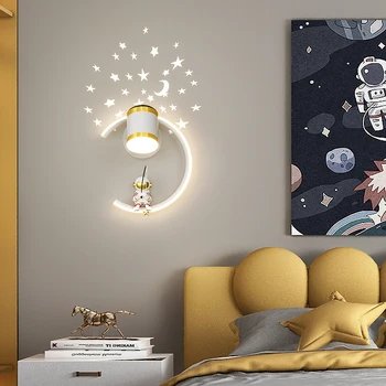 Moderné LED Nástenné Svietidlo Pre detské Izby, Spálne, Stenu, Nočné Svetlo, Živice Astronaut Stenu Sconce Krytý Dekor Svietidlá