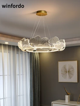 Moderné Svetlo Luxusné Art Nordic Lotus Leaf LED Lampy, Obývacia Izba, Jedáleň, Spálňa Luster