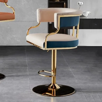 Moderný Počítadlo Barové Luxusné Gold Base Recepcia, Barové Stoličky Otočné Nastaviteľné Cadeira Luxo Moderný Nábytok