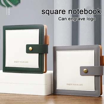 (Môžete Engrave Logo) Štvorcových Vrecko Na Notebook, Spony, Poznámkový Blok, Prázdny/Linajkované/Grid Vnútorné Stránky, Kožené Business Ledger, Študent Memo