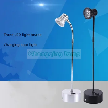 Nabíjateľná Kovové Tyče Hadice LED Reflektor, 3W Počítadlo Pozornosti Šperky Vymeniteľné Kabinetu Lampa