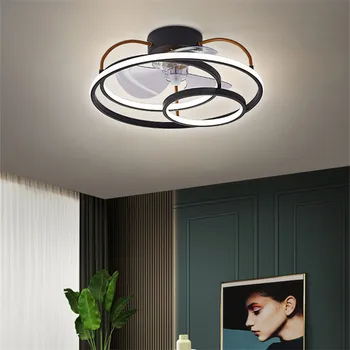 Neviditeľné stropný ventilátor lampa LED Moderný Minimalistický smart krúžok led lampy, Jedáleň, Obývacia Izba nad posteľou, spálne, ventilátor svetlo