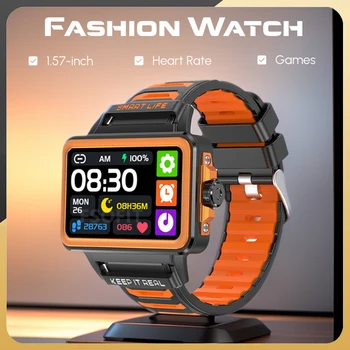 Nové Módne Osobnosti Smart Hodinky 1.57-palcový HD Veľký Displej 24h Kontinuálne Srdcového rytmu Spánku Monitor Hra Nepremokavé Smartwatch