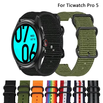 Pletená Nylon Popruh Pre TicWatch Pro 5 Smartwatch Kapela Vydania Zápästie Pásy pre Tic Sledovať Pro 5 Correa