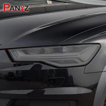 Pre Audi A6, A7 4G S6 RS6 2012-2018 2Pc Auto Svetlometu Opravy Ochranný Film Údené Čierny Odtieň Zábal Vinyl Transparentné TPU Nálepky