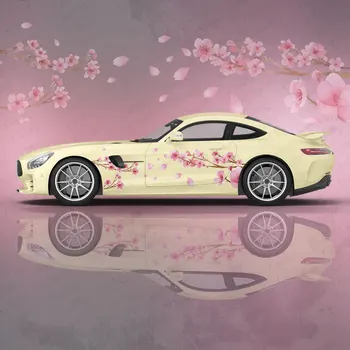 Ružový Kvet Ženy Auto Zábal Chrániť Nálepky Auto Odtlačkový Tvorivé Nálepky Univerzálna Veľkosť Karosérie Dekoratívne Nálepky Vozidla Odtlačkový