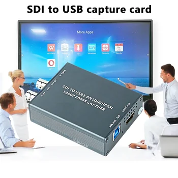 SDI na USB Zachytiť Karta s HD USB3.0 1080P Výstup SDI Vstup Záznamník Live Streaming HDMI Audio Video HDMI aj SDI Loopout