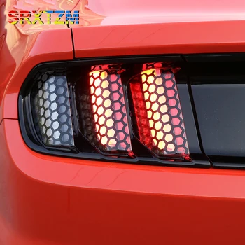 SRXTZM Auto Vonkajšie Zadné zadné svetlo Lampy Honeycomb Kryt Dekorácie, Nálepky na Ford Mustang 2015+ Auto Príslušenstvo Styling 6PCS