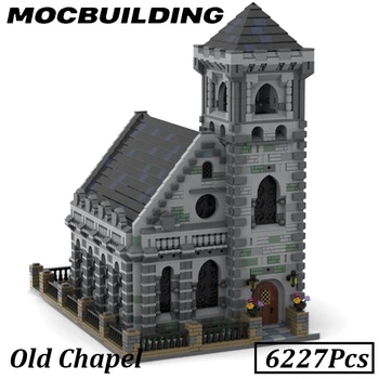 Stará Kaplnka Model Dediny Cirkvi Moc Stavebné Bloky, Ulice Mesta Domu Modulárnej Architektúry Tehla Hračka Zobraziť Construciton