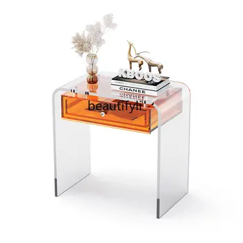 Svetlo Luxusné Akryl Spálňa Jednoduché Nočné Skrinky Moderný Minimalistický Obývacia Izba Gauč Strane Stôl Konferenčný Stolík nábytok