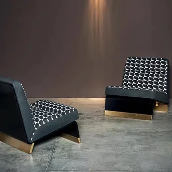 Svetlo Návrhár Luxusných Jedno-Sedacia súprava Stoličky Minimalistický Obývacej Izby a Hotel Model Izbe Zebra Vzor Kreslo