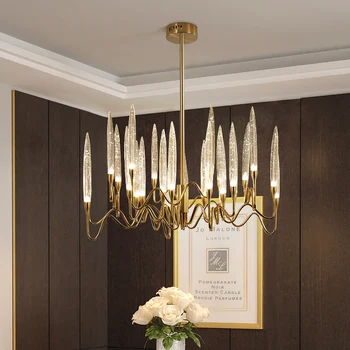 Sviečka Crystal Visiace Lampy, Stropné Moderná Obývacia Izba Prívesok Svetlo Luxusný Jedálenský Stôl Luster Podkroví Izba Dekor Lesk
