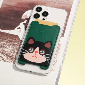 TOUTOU Cute Cat Vzor Kreditnej Karty Držiteľ Vložiť Telefónne Späť banková Karta Taška Cartoon Karty, Mince Kabelku