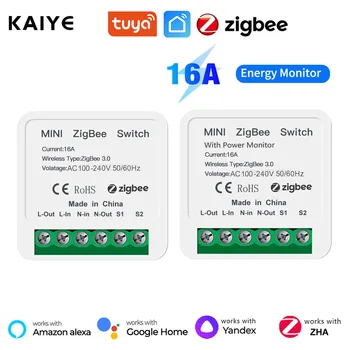 Tuya ZigBee 3.0 Smart Light Switch 16A s Power Monitor DIY Univerzálny Chránič Podporu 2 Spôsob Práce s Alexa Domovská stránka Google Alice