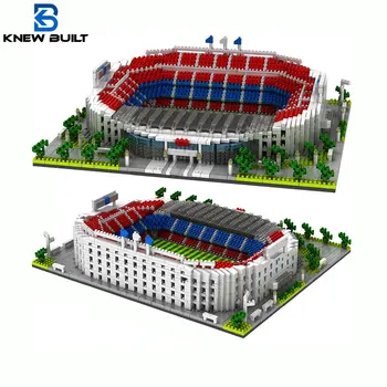 VEDEL POSTAVENÝ Barcelona Futbalový Štadión Model Micro Mini Tehly Architektúry, Dortmund, Futbalové ihrisko Vybudovať Bloky Nastaviť Hračky pre Dospelých