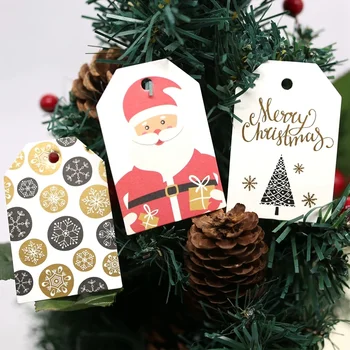 Veselé Vianoce Série Papier Zavesiť Značky DIY Kraft Santa Claus Papier Karty Vianočný Večierok Štítky, Darčekové Balenie Dodávky 50pcs
