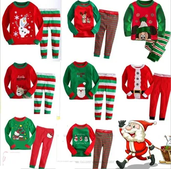 Vianočné Detské Pyžamo Pre Dievčatá Chlapci Santa Claus, VIANOČNÉ Pyžamo Nastaviť Bavlna Pjs Batoľa Nový Rok Sleepwear Deti Oblečenie Bežné Nastavenie