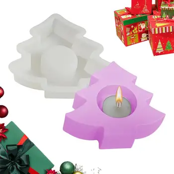 Vianočný Stromček svietnik Formy prenosné DIY Epoxidové Živice Tealight Držiteľ formy Vianočné Dovolenku Dekoratívne Strana Dodávky