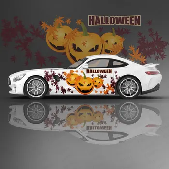 Vlastné Halloween Tekvica Bat Auto Nálepky Odtlačkový Kapota Dvere Telo Vinylové Nálepky Grafické Zábal Nové Auto Nálepky, Dekorácie, Doplnky